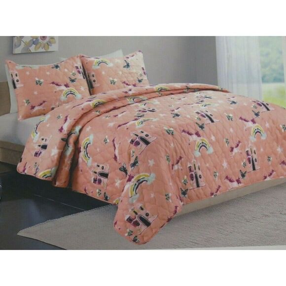 IVY HILL HOME FAIRY UNICORN TWIN QUILT SHAM SET NEW! $120 - Picture 9 of 9